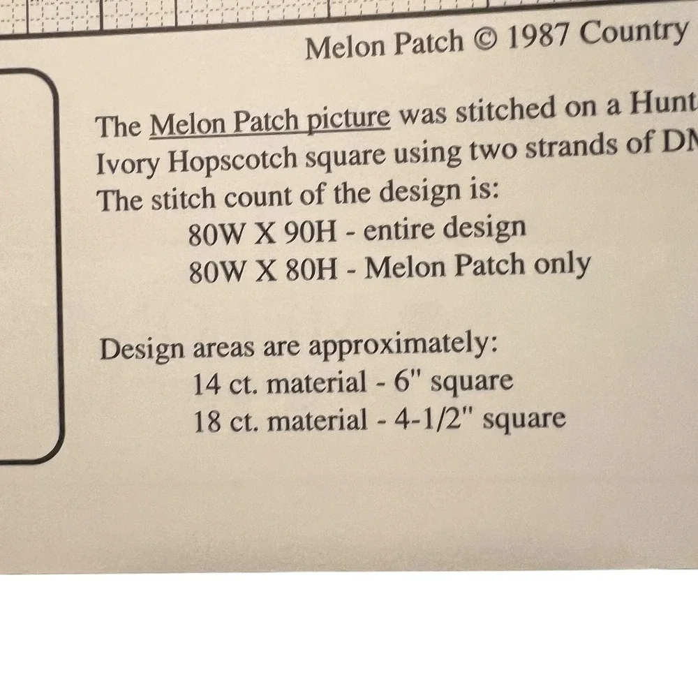 Country Cachet Melon Patch Counted‎ Cross Stitch Leaflet Designs